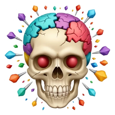 Skull with exploding brain sticker