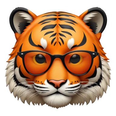 tiger face with dark sunglasses, cool expression sticker