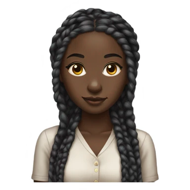 darkskin girl with box braids sticker