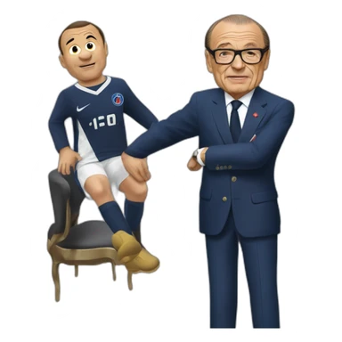 Jacques Chirac qui embrasse mbappé sticker