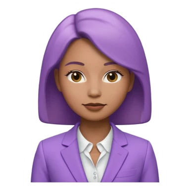 lavender-purple women’s Suit, smooth rounded neckline, simple design, glossy surface, plain background, Memoji-style. sticker