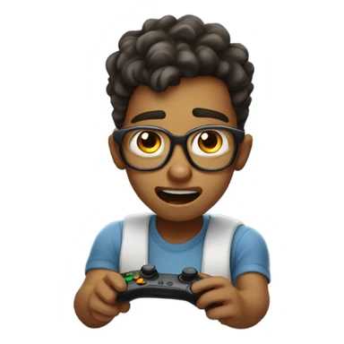 Boy with glasses playing the game farting  sticker