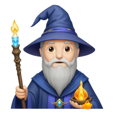 old wizard casting spells sticker