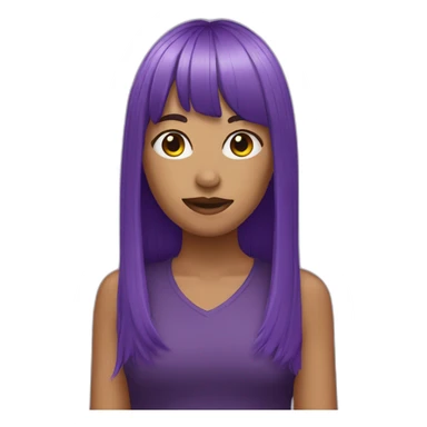 Purple bangs sticker
