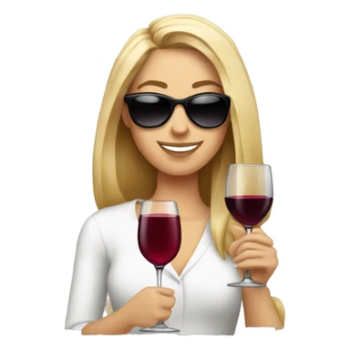 White girl wearing sunglasses holding a glass of wine  sticker