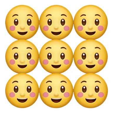 Create emoticons for me with a face in different emotions, these are supposed to be those yellow round faces that are on the keyboard sticker
