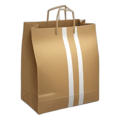 Cardboard bag with white stripes sticker