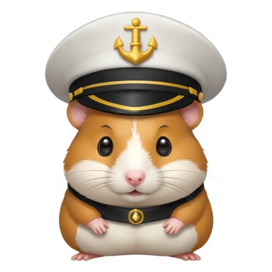 hamster wearing a captain's hat sticker