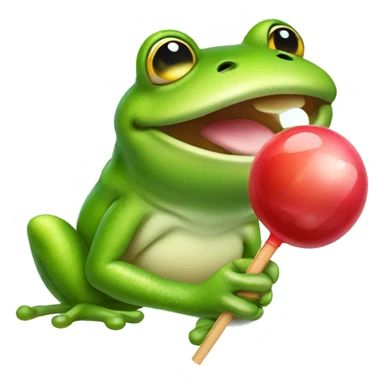 frog licking lollipop sticker