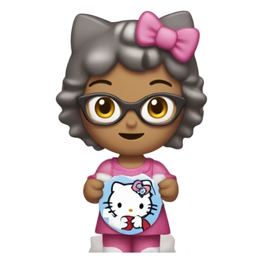 Hello kitty holding a sign that says “don’t crash out” sticker