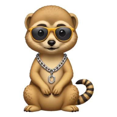 Meerkat with chain and sunglasses sticker