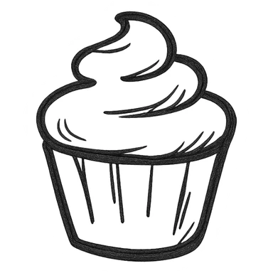 A cupcake with pink icing sticker