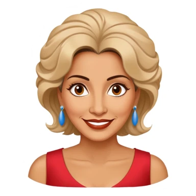 Famous Puerto Rican actress Marian Pabón with her distinctive hairstyle, warm smile, expressive eyes, middle-aged woman sticker