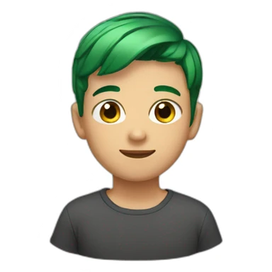 boy with green  short hair and brown eyes sticker
