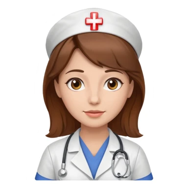nurse with brown hair sticker