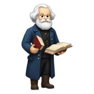 karl marx with a book in his hand sticker
