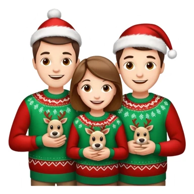 Family in   Christmas dressing sticker