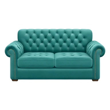 Long plain square teal couch  sticker
