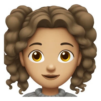 winter, christmas, hispanic, long brown hair, girl, brown eyes, child, full body, grey sweater sticker