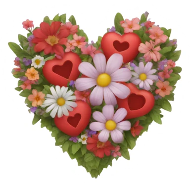 heart with flowers sticker