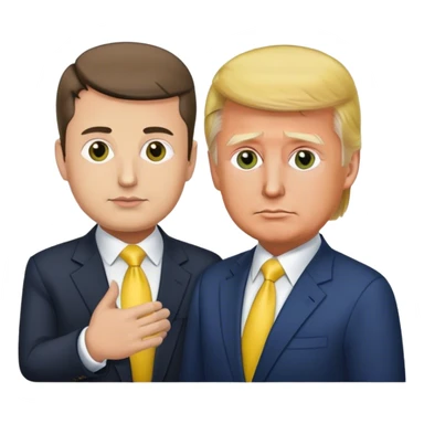 Trump who holds Zelensky sticker