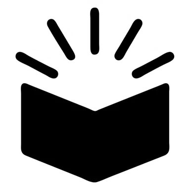 Two pages forming a “V”, rays from spine. Nods to newsletters & knowledge aggregation. sticker