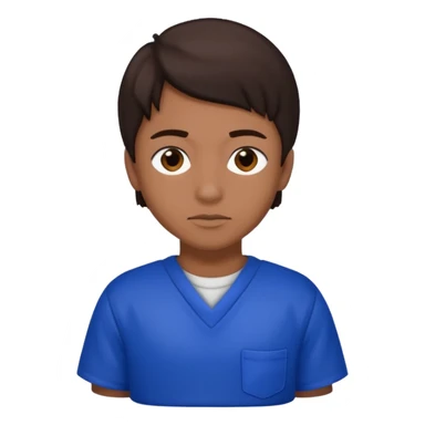 Dre from Lockdown with dre skin, brown eyes, dark brown hair , cobalt blue inmate outfit  sticker