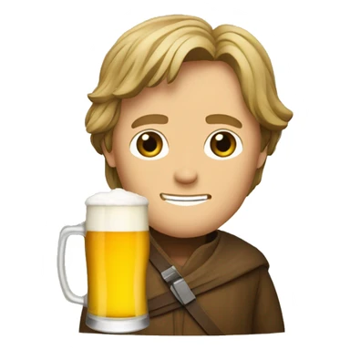 Luke skywalker avec une bière sticker