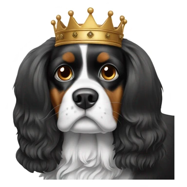 king charles caviler dog black and white sticker