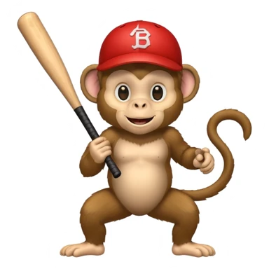 Monkey playing baseball  sticker