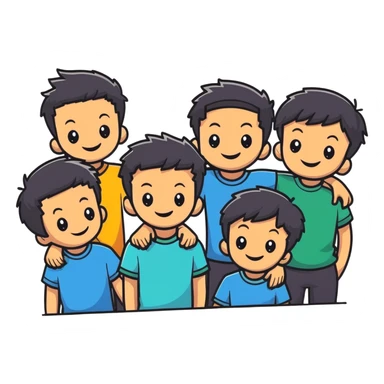 boys with different hairstyles sticker