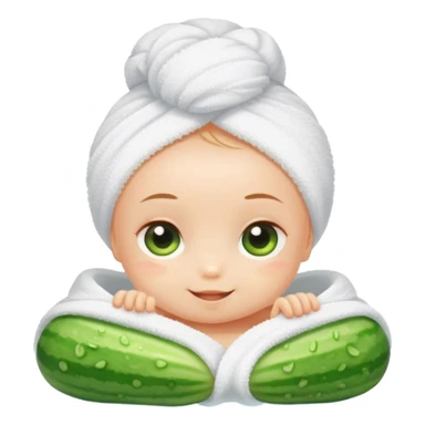 Baby spa day cucumber eyes  sticker