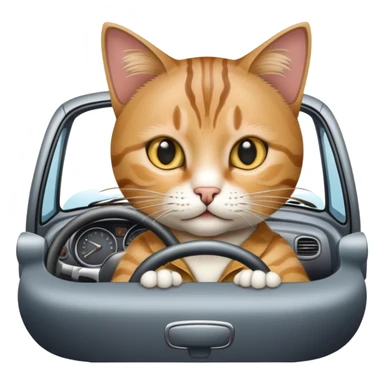 Cat driving a car  sticker