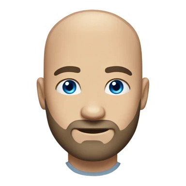 bald man with beard portrait blue eyes sticker