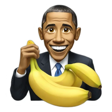 obama eating banana sticker