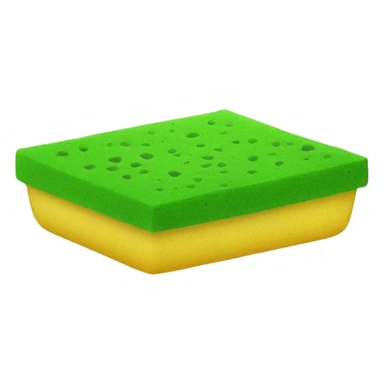 green flat square dish sponge sticker