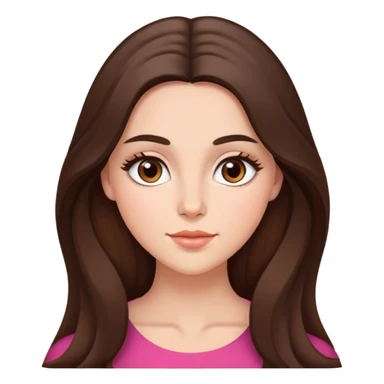 Prettyish, brunette with brown almond shaped eyes and long hair with rosy cheeks sticker