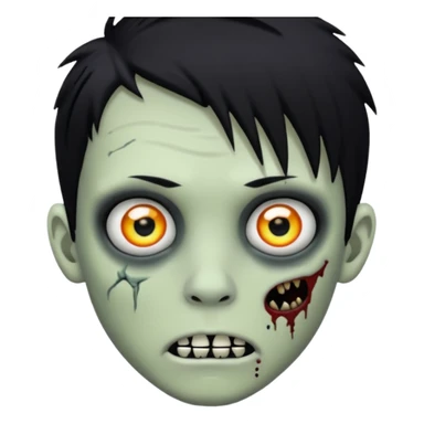 boy zombie with black hair emo piercing  sticker