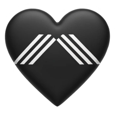 Adidas white stripes black heart sticker