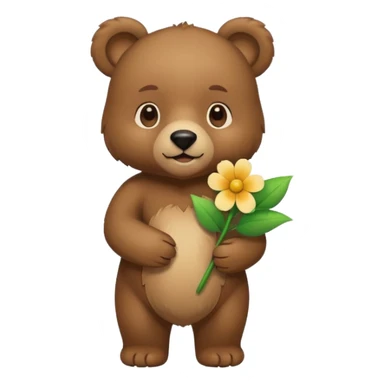 bear holds flower sticker