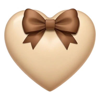 Beige heart with brown bow sticker