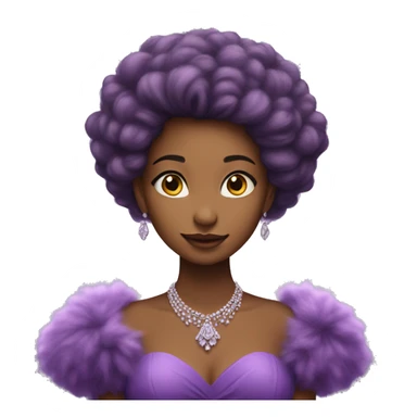 Gorgeous purple fluffy gown with post sleeves sticker