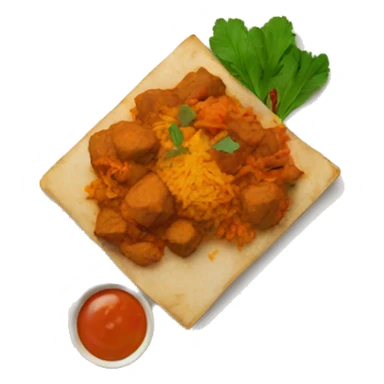 a plate of indian food sticker