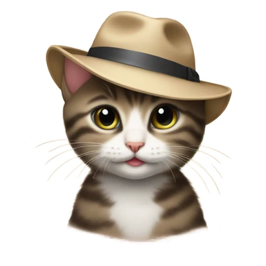 Kitten wearing fedora sticker