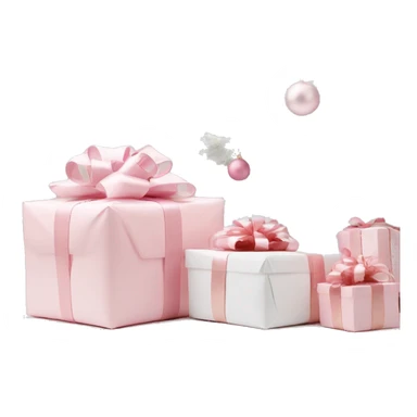 Light pink Christmas gifts under a white Christmas tree  sticker