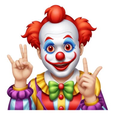 clown flipping off sticker