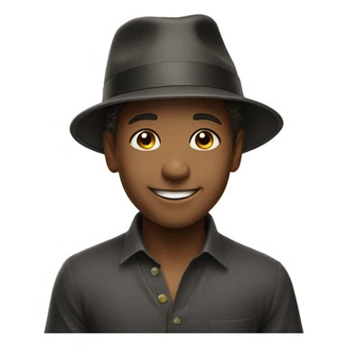 smiling boy in hat celebrating New Year sticker