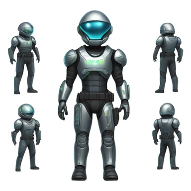 Martian Alien Police Special Force suit sticker