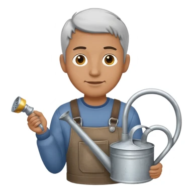 man holding watering pot sticker