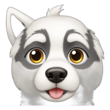 perro husky blanco y ojos cafes sticker